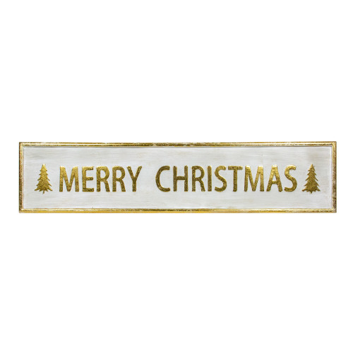 48" Metallic Gold Merry Christmas Metal Wall Sign