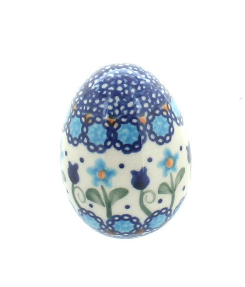 Blue Rose Polish Pottery Savannah Small Decorated Egg