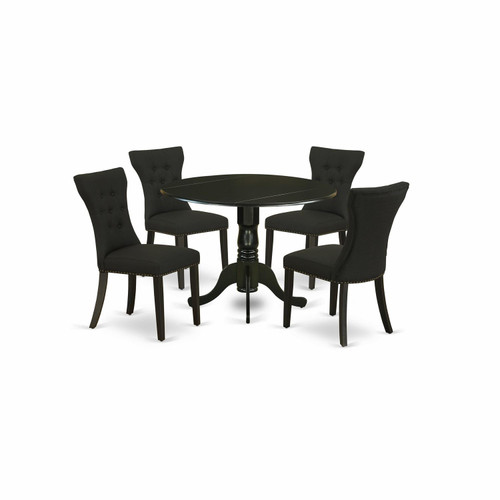 East West Furniture Dublin Wood 5-Piece Parson Dining Set DLGA5-BLK-24