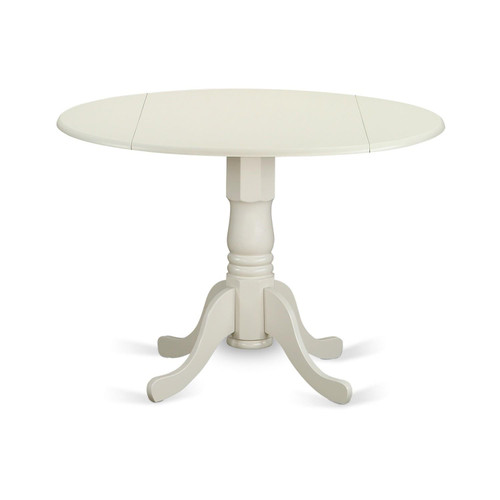 East West Furniture Dublin Wood Table With Pedestal With White DLT-WHI-TP