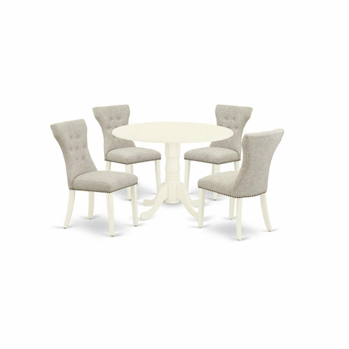 East West Furniture Dublin Wood 5-Piece Parson Dining Set DLGA5-WHI-35