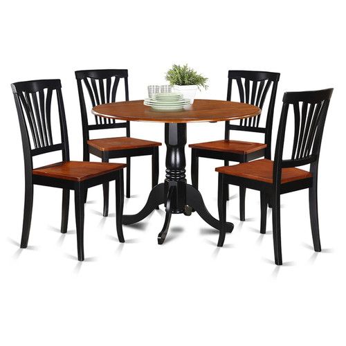 East West Furniture Dublin Wood 5-Piece Dining Set In Cherry Finish DLAV5-BCH-W