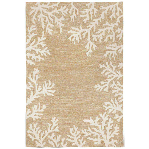 Liora Manne Capri Coral Border Natural Indoor/Outdoor Rug 42" x 66"