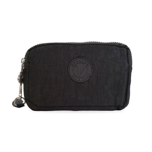NuPouch Malibu Black Three Zipper Wristlet