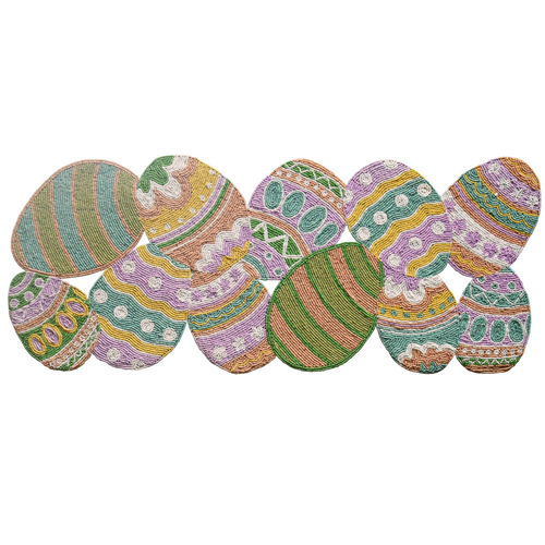 33” Embroidered Easter Eggs Table Runner