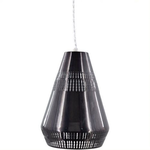 13" Black Hand Finished Metal Hanging Pendant Ceiling Light Fixture