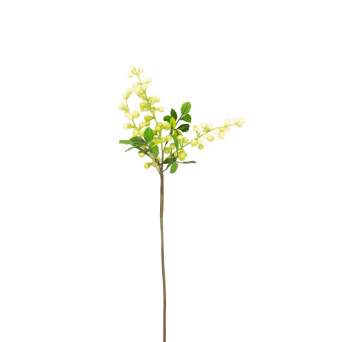 21" Ivory Green Spring Berry Artificial Silk Floral Spray