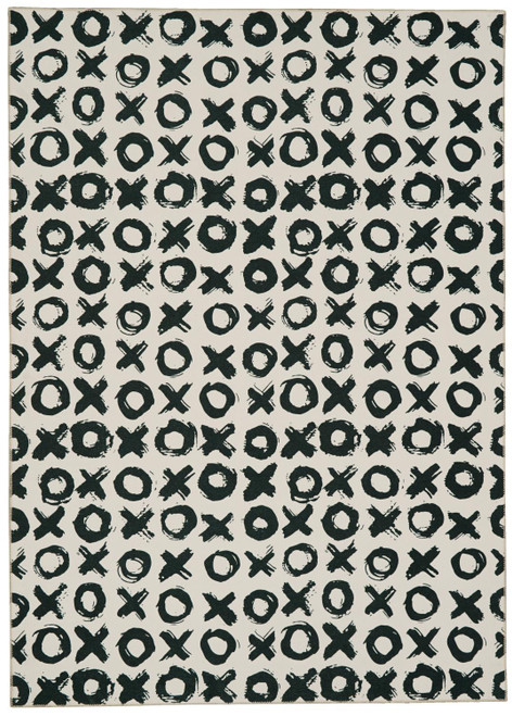 Linon Transitional Washable 5' x 7' Rectangle Area Rugs With Ivory RUGWR2257