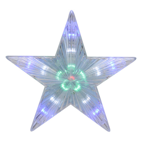 8.5" Clear Lighted Contemporary Tree Topper Star - Multi-Color Lights