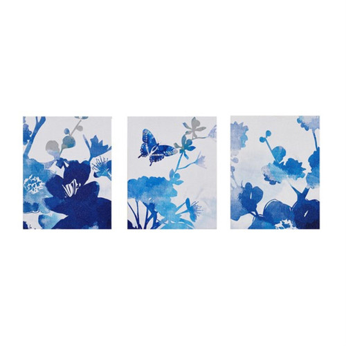 Madison Park Gel Coated Canvas 3 Piece Set in Blue Finish MP95C-0049