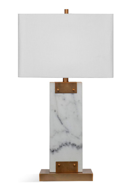 Bassett Mirror Marra Table Lamp With Brushed Brass And White Finish L3691T
