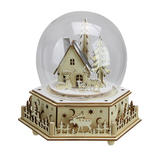 8" LED Animated and Musical Reindeer Christmas Dome Tabletop Decoration