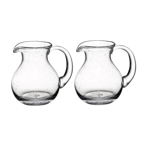 Set of 2 Clear Pitcher with Decorative Air Bubbles 7"