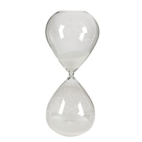 15" Clear and White Contemporary Large 2-Hour Hourglass - 33683671