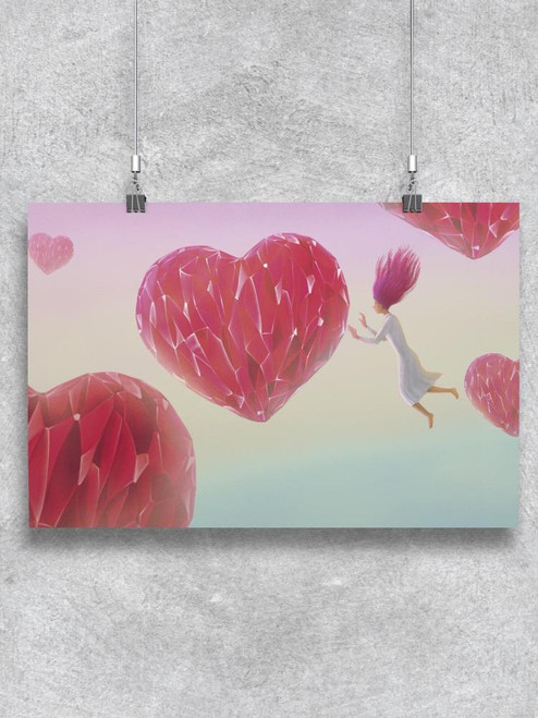 Floating Crystal Hearts Poster -Image by Shutterstock