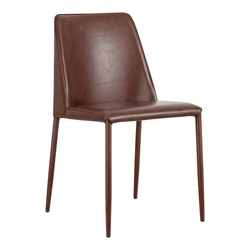 Moe's Home Nora Smoked Cherry Vegan Leather Dining Chair YM-1004-06