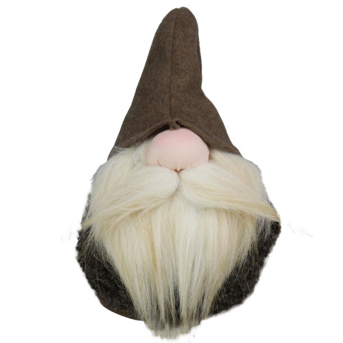 Bulbous Nose Santa Gnome Christmas Decoration - 8" - Brown