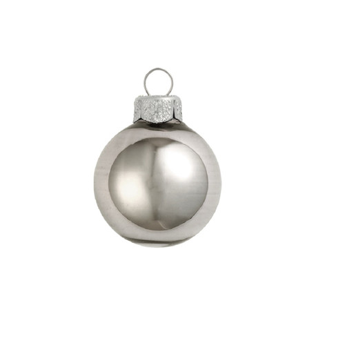 Shiny Finish Glass Christmas Ball Ornaments - 2.75" (70mm) - Silver - 12ct