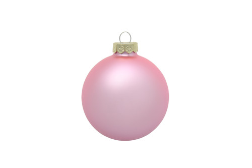 12ct Baby Pink Matte Glass Christmas Ball Ornaments 2.75" (70mm)