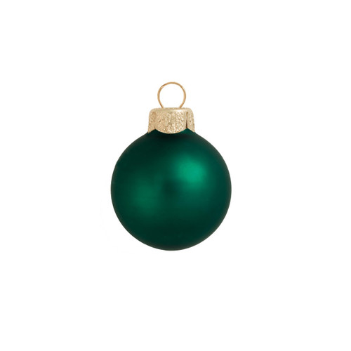 Matte Finish Glass Christmas Ball Ornaments - 2.75" (70mm) - Emerald Green - 12ct