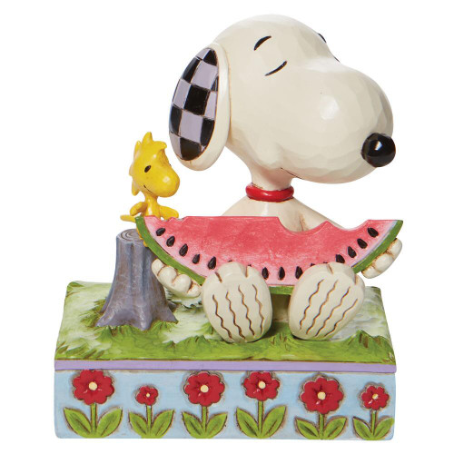Jim Shore Peanuts Snoopy and Woodstock Sharing Watermelon Figurine 6010113