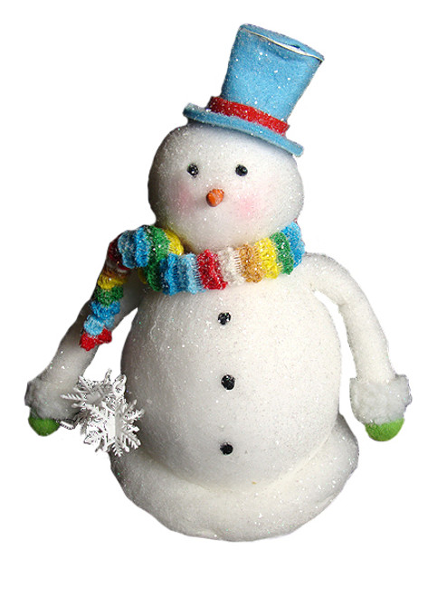 9" White and Blue Snowman with Scarf Christmas Tabletop Figurine