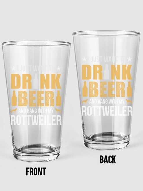 Drink Beer And Hang With My Dog. Pint Glass -Image by Shutterstock