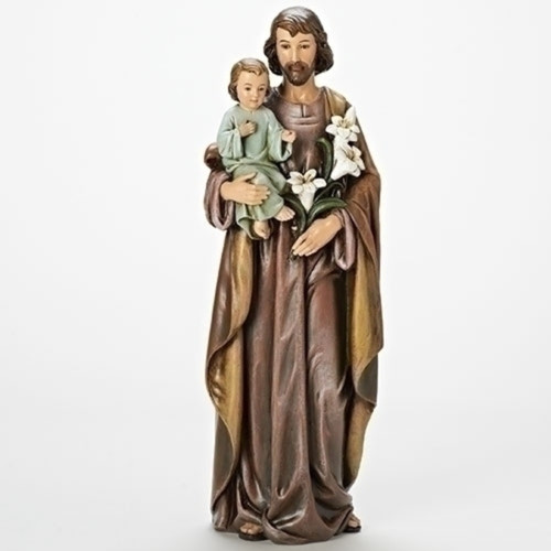 18" Brown and Green St Joseph Religious Tabletop Figurine