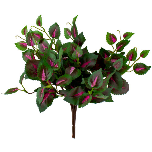 10.5" Green and Pink Variegated Leaved Artificial Coleus Plant Spray