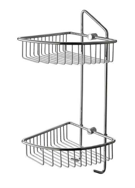 ALFI brand Corner Mounted Double Basket Shower Shelf Bathroom Accessory AB9532
