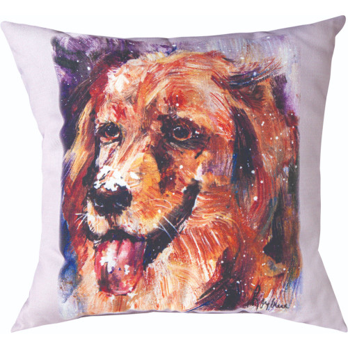 18" Square Climaweave Pillow with Pet Love Golden Retriever Design