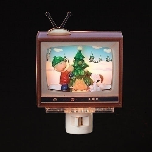 Peanuts TV Christmas Tree Decorating Night Light 5 Inch