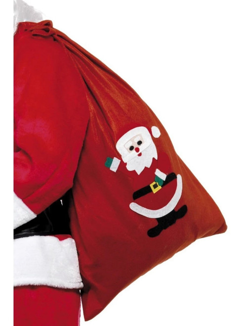 42" Red and White Unisex Adult Christmas Santa Sack with Drawstring Tie Costume Accessory