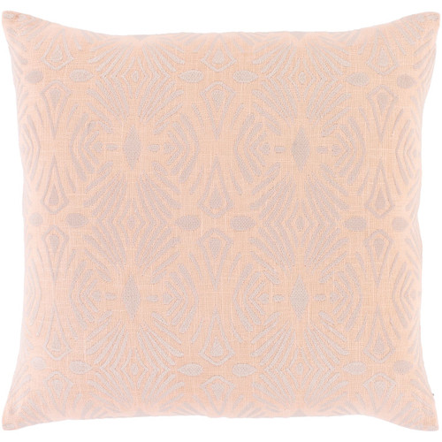 20" Peach and Lilac Seamless Damask Pattern Throw Pillow