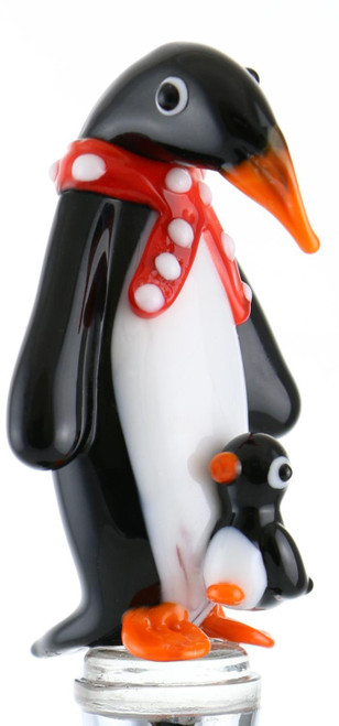 Three Star Glass Dad Son Pinguin And Gift Box Wine Bottle Stopper XG9710