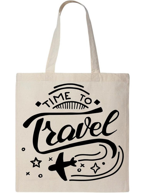 Time To Travel Airplane Quote Tote Bag -Image by Shutterstock