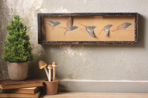 Kalalou Framed Paper Flying Birds Under Glass CLL1208