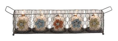Contemporary And Modern Inspired Styled Metal Glass Candle Holder Home Decor