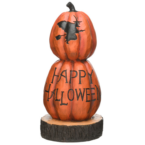 26" Orange Double Stacked Pumpkins Halloween Decor