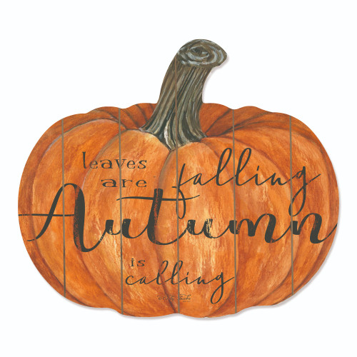 17" Orange and Brown "Leaves are Falling Autumn is Calling" Hanging Pumpkin Thanksgiving Wall Decor