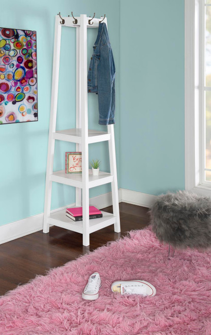 Powell Helena Coat Rack With White Finish D1037A16W
