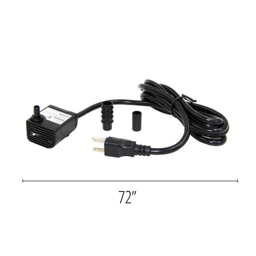 Teamson Home Water Pump for Fountains Ponds Birdbaths 82 GPH ETL Listed, Black