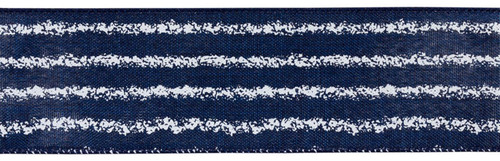 Melrose Set Of 6 Ribbon 2.5" x 10 Yds Polyester Wired With Blue Finish 81352DS