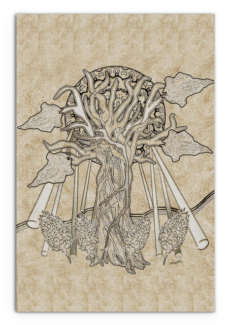 Amrita Sen Moon Tree Matte Canvas Wall Art With Multicolor CAMCS0031Hor30x40