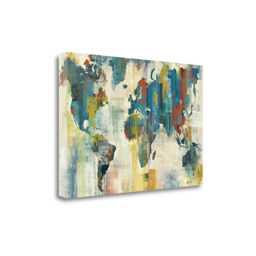 Tangletown Fine Art World Map Print on Canvas, 24 x 16, Multi
