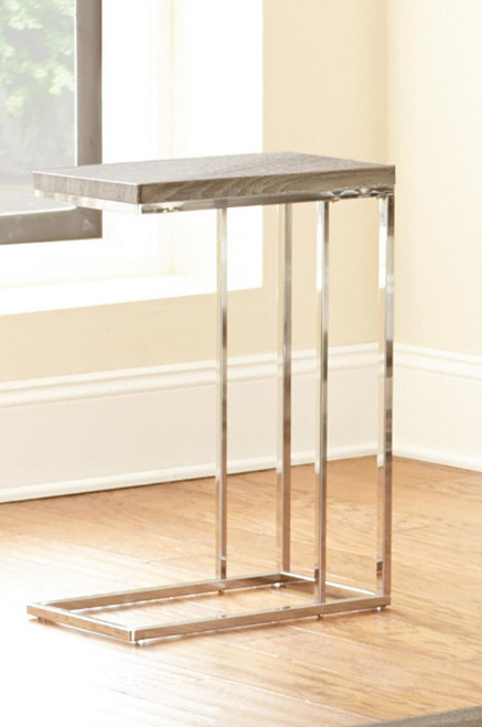 Steve Silver Lucia Chairside End Table, Grey,Brown LU350CE