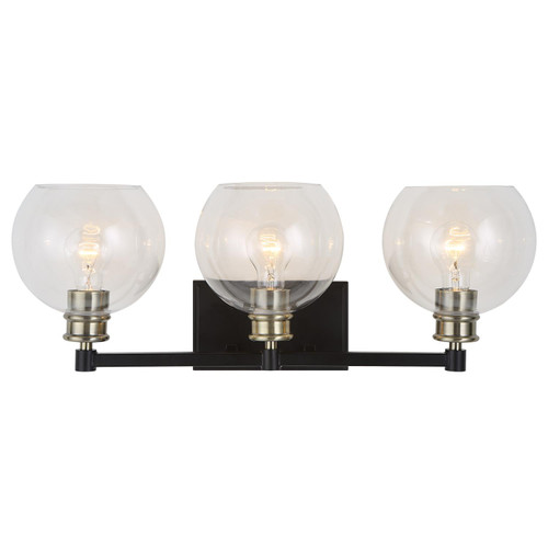 Uttermost Kent Edison 3 Light Vanity With Black Finish 22872