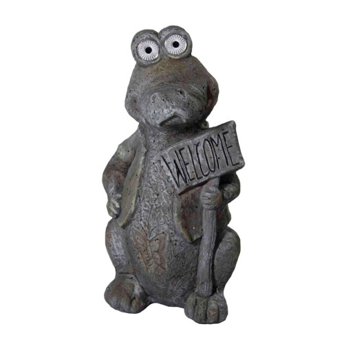 19" Happy Crocodile "Welcome" Outdoor Garden Statue