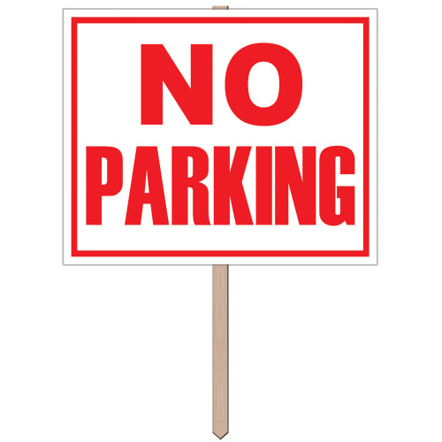12" x 15" Red and White Rectangular "No Parking" Yard Sign