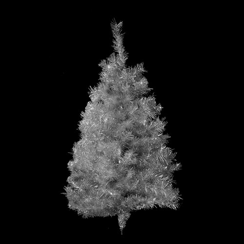 3' Silver Tinsel Artificial Christmas Wall Tree - Unlit